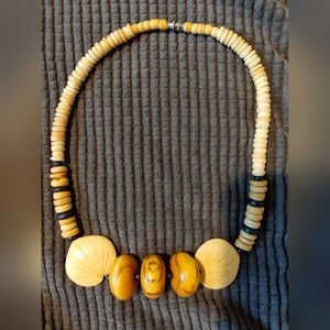 Vintage Wooden Beaded Necklace